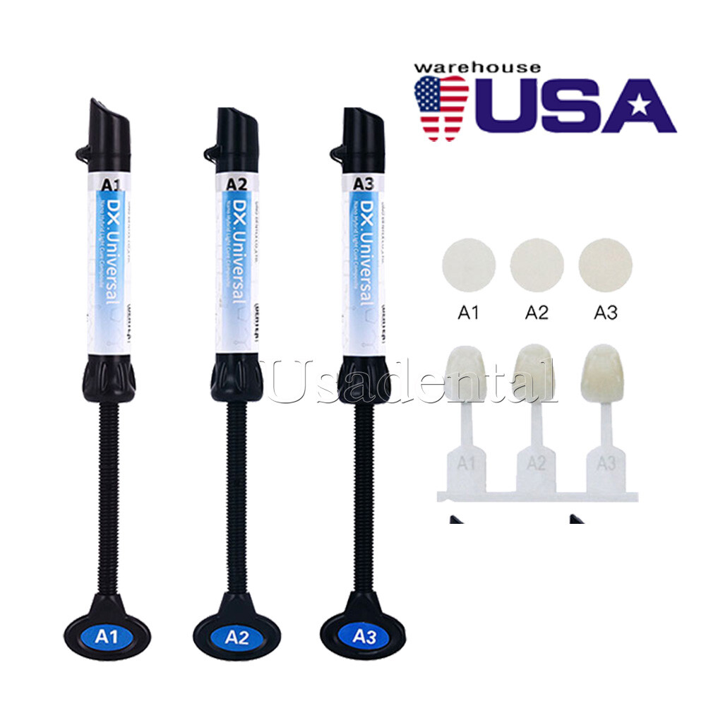 Dentex Dental Universal Cure Light Composite Resin A1 A2 A3 4g/Syringe