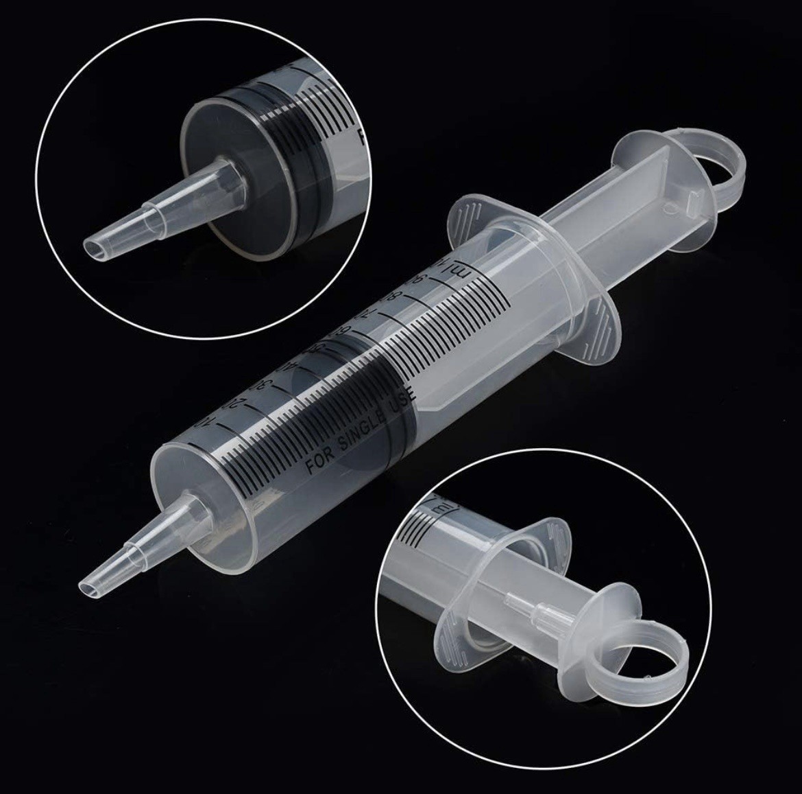 2 Pack 100ml Syringes with Tip Adapter, Sterile Slip Tip Syringe