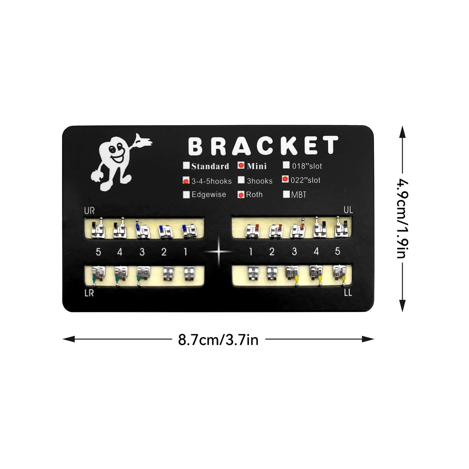 200-Pack Mini Roth Bondable Brackets with Hooks – Optimal Orthodontic Tools