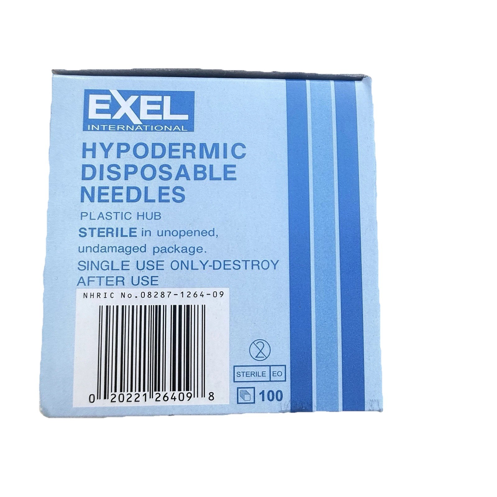 Exel Sterile Hypodermic, Disposable, Regular Wall, 23G x 1.5″, SIX BOXES of 100