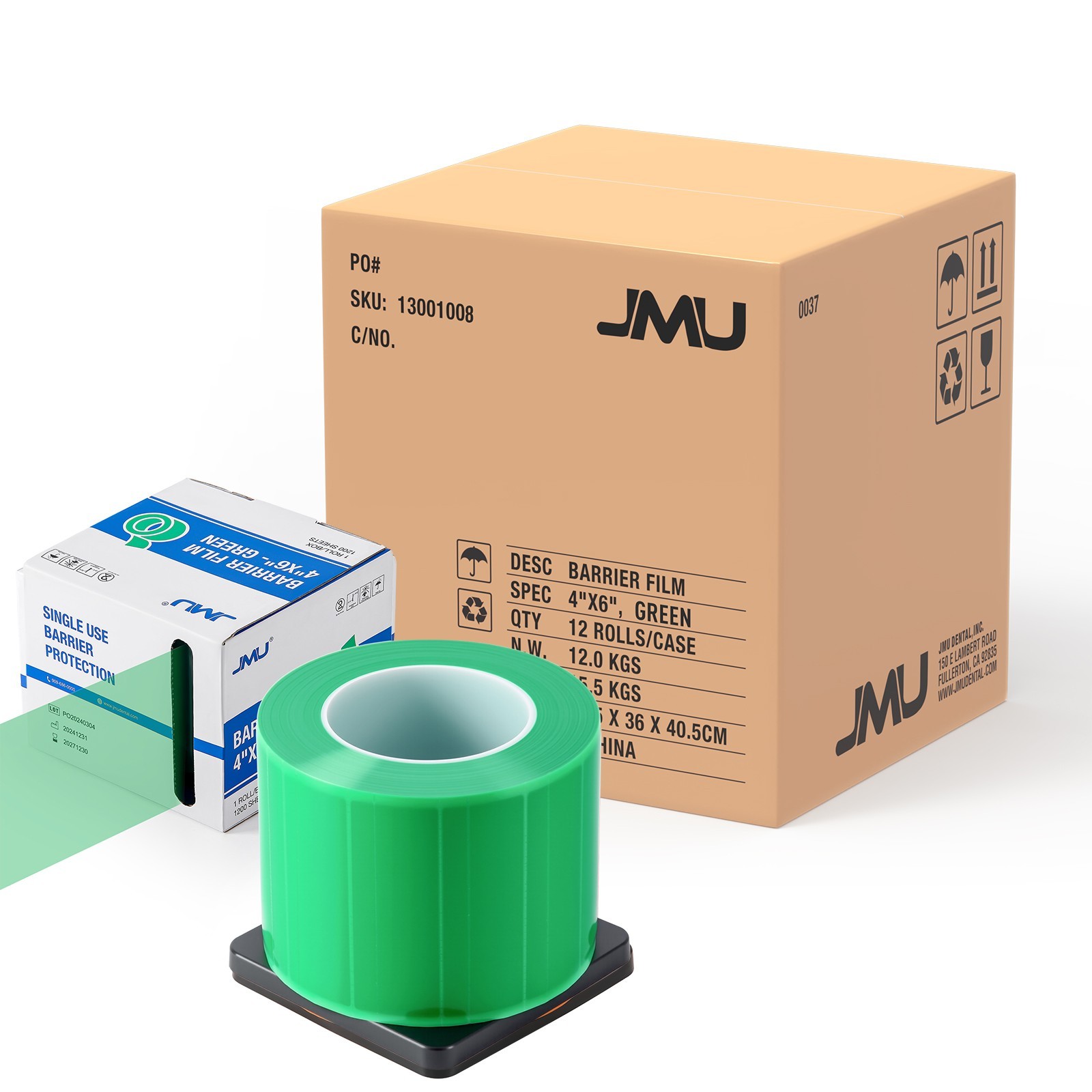 JMU Dental Barrier Film 4″ x 6″ 1200 Sheets Barrier Tape with Dispenser Box