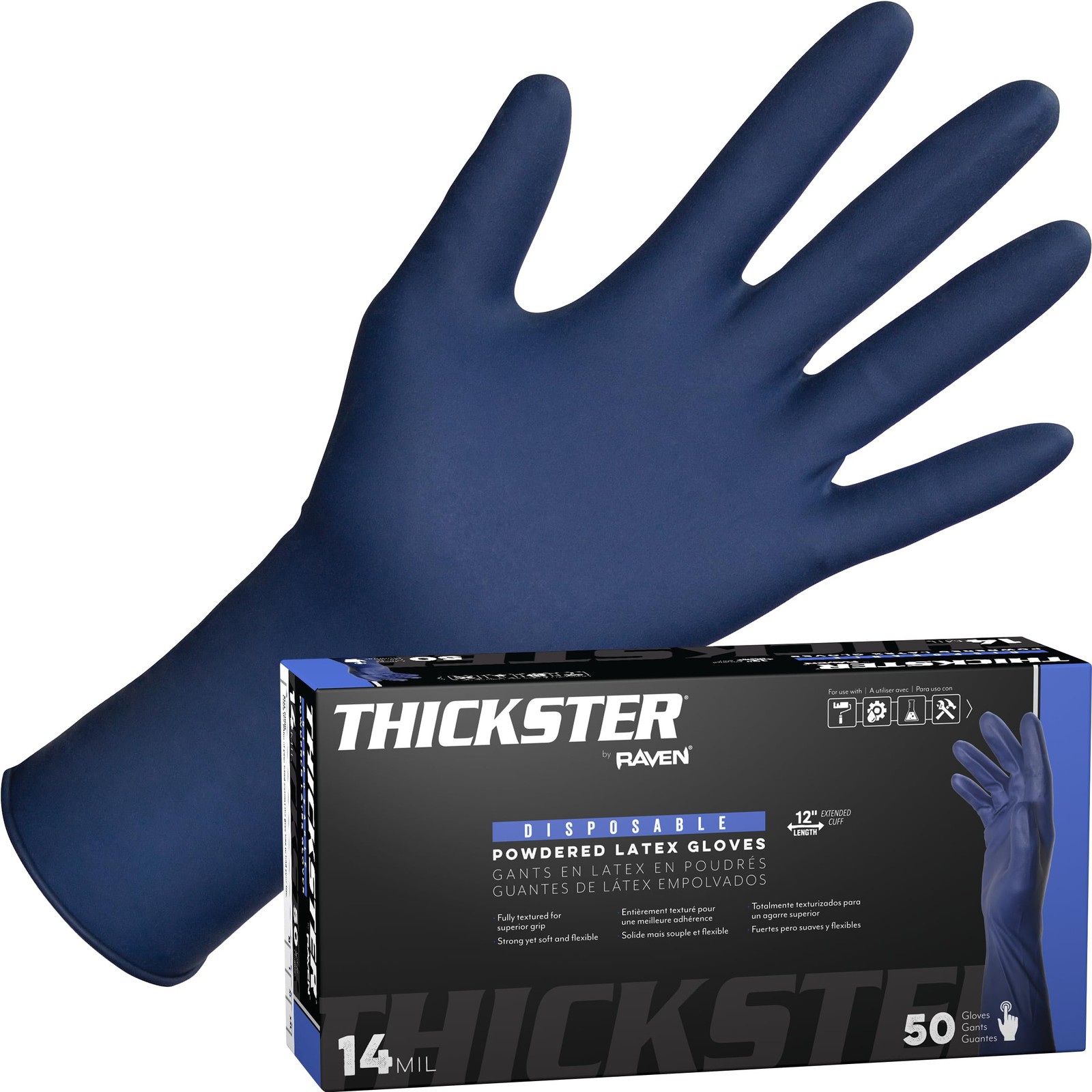 SAS Safety 6604 Thickster X-Large Textured Exam Grade Latex Gloves