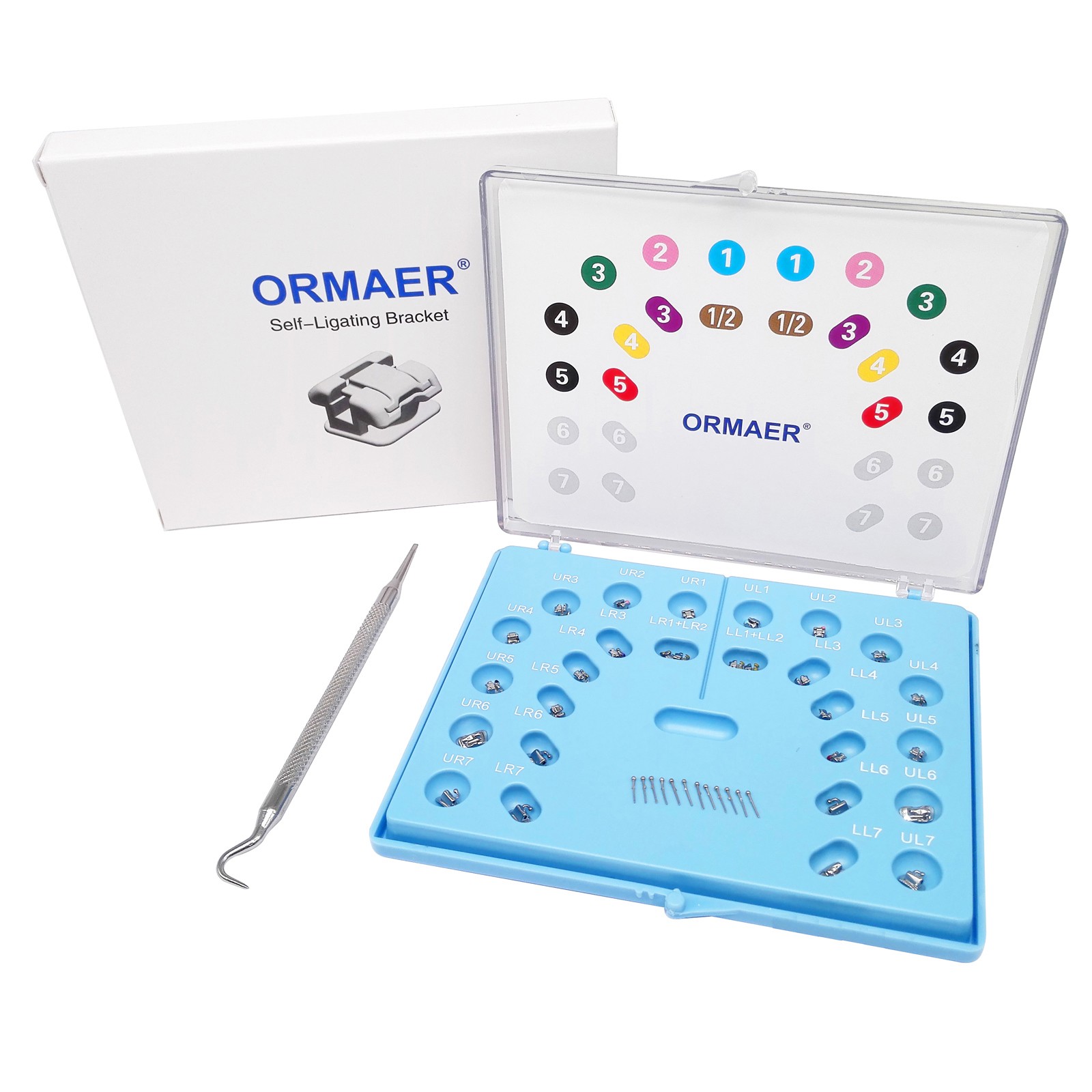Dental Orthodontic ORMAER Self-Ligating Bracket&Buccal Tube Roth MBT 022