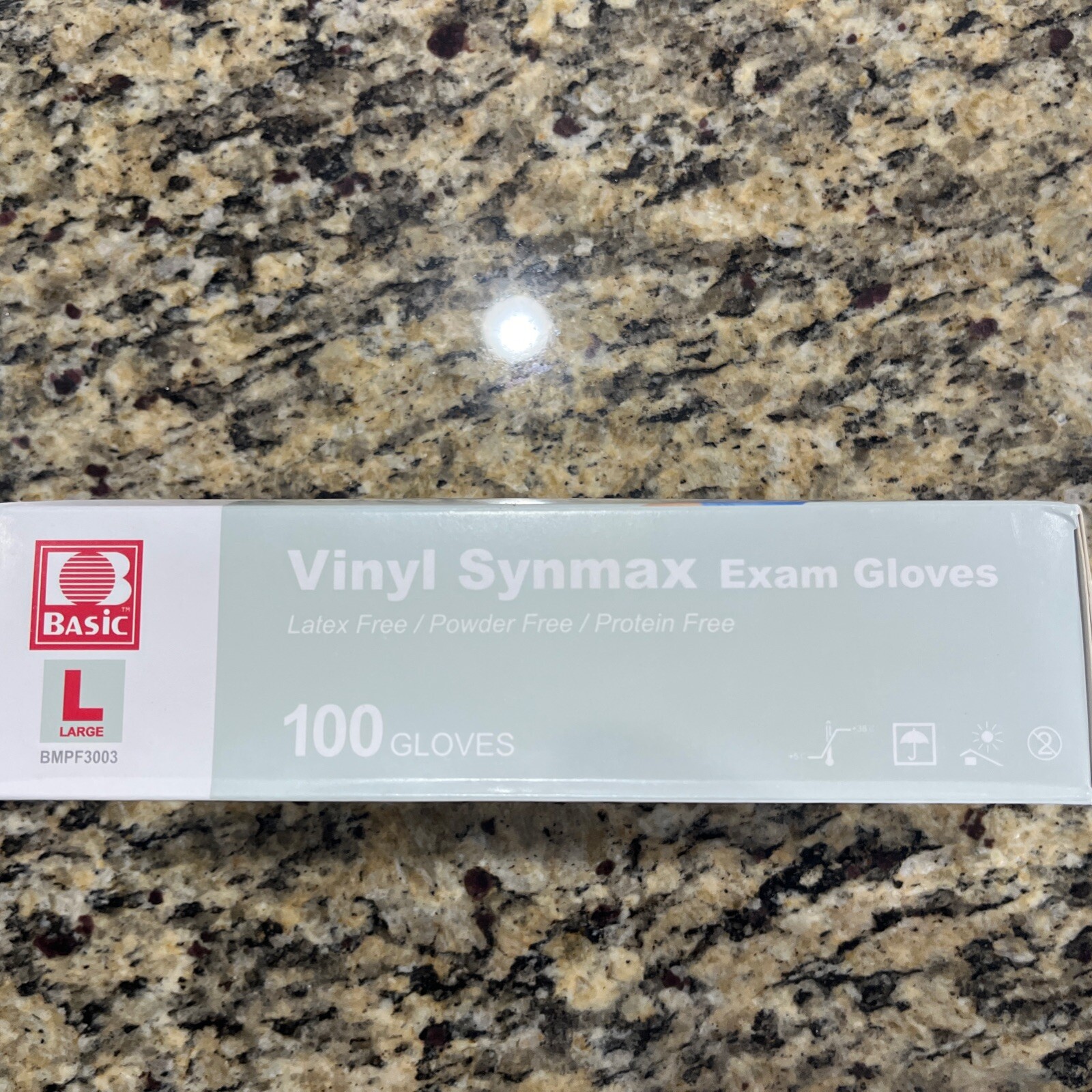 Basic Synmax Vinyl Exam Gloves, 100- Large – Latex Free, Powder Free