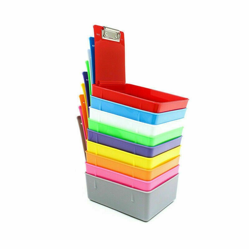 Dental Stainless-Steel Lab Plastic Pan Working Case For Dentist Supply With Clip