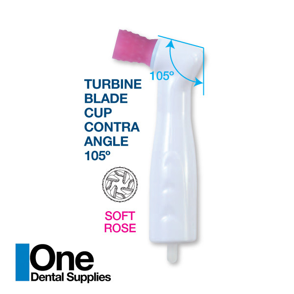 Dental Disposable Prophy Angles Soft Turbine Pink Cup 105° – Latex Free 500pcs