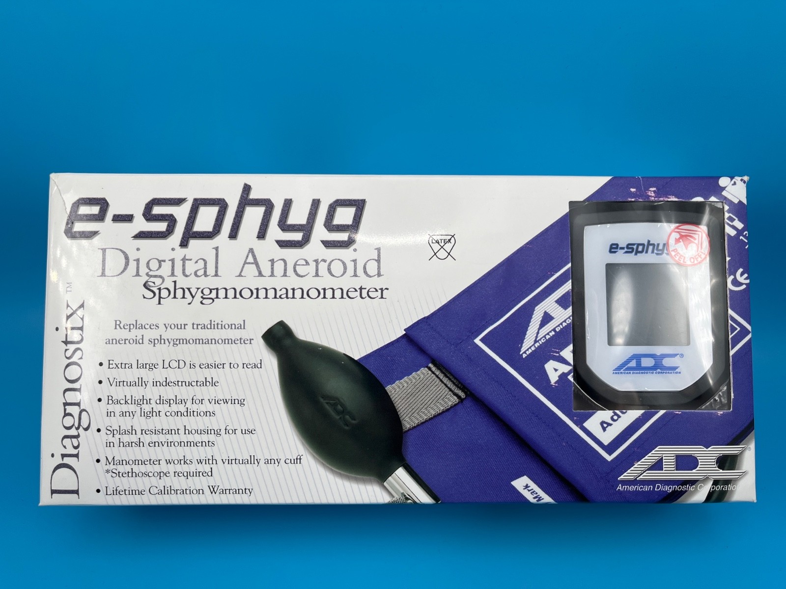 ADC 7002-11ARB e-sphyg Digital Pocket Aneroid Sphygmomanometer Adult Royal Blue
