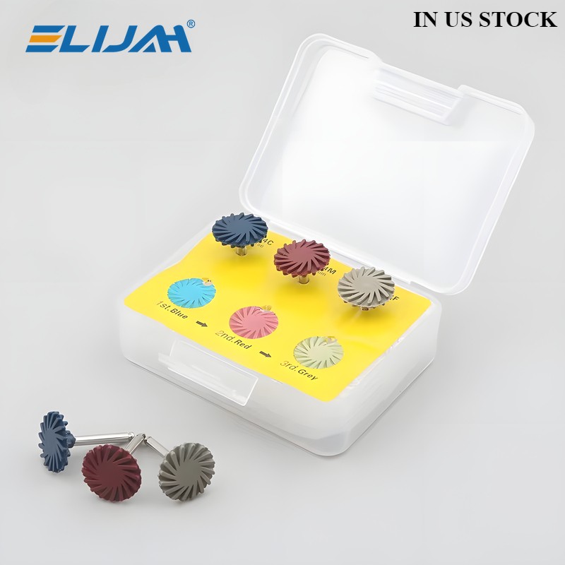 6Pcs/Box Dental Composite Polishing Diamond System RA Disc 14mm Wheel Kit IN US