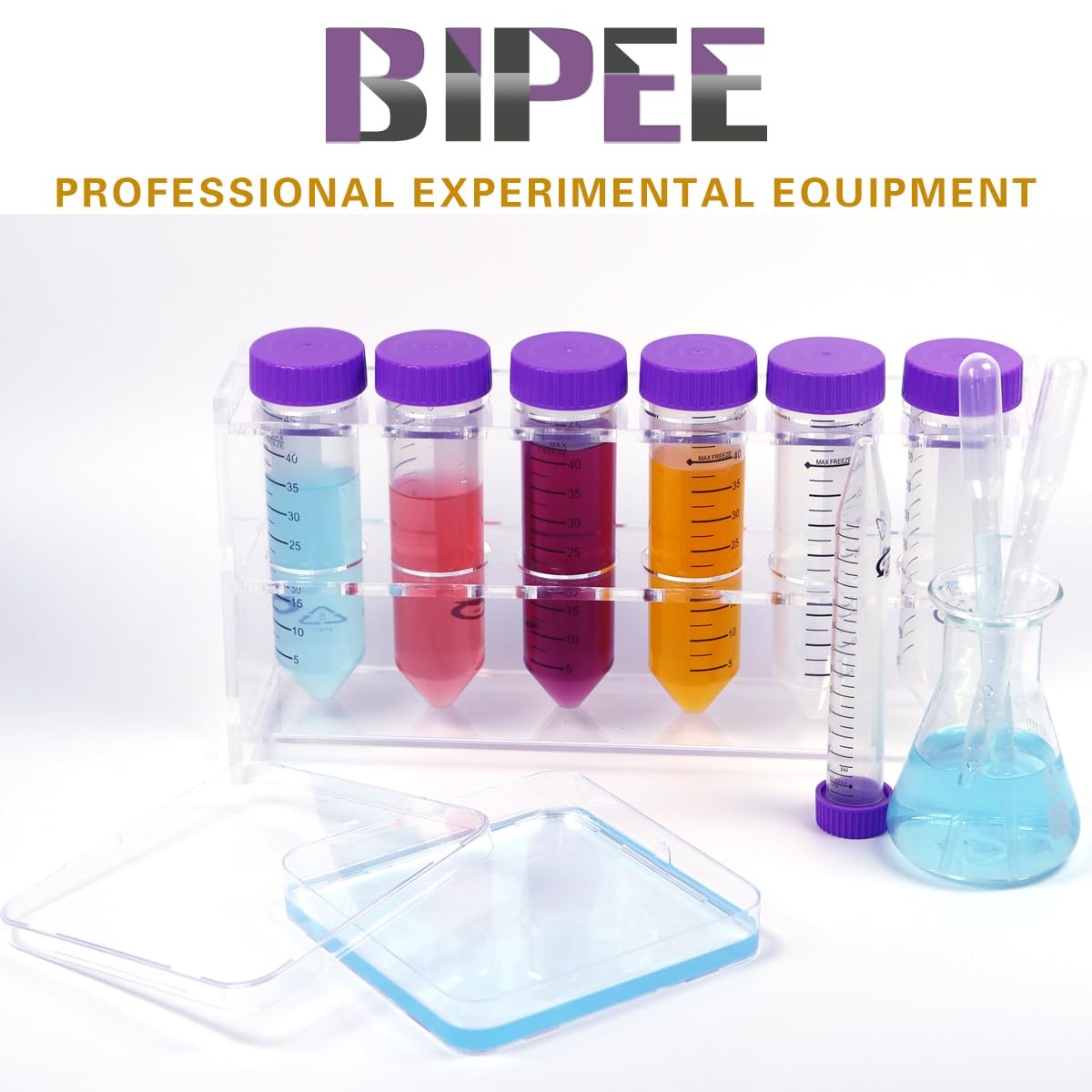 BIPEE 10 Pack Sterile Thick Plastic Petri Dishes with Lid，10cm x 10cm Square…