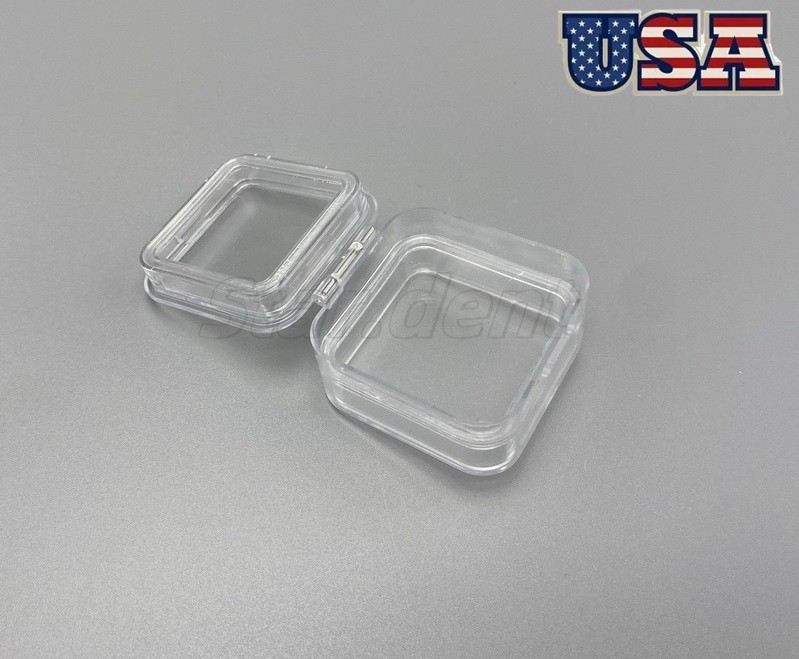 10pcs Denture Storage Box Dental Crown Box With Transparent Flexible Film Case