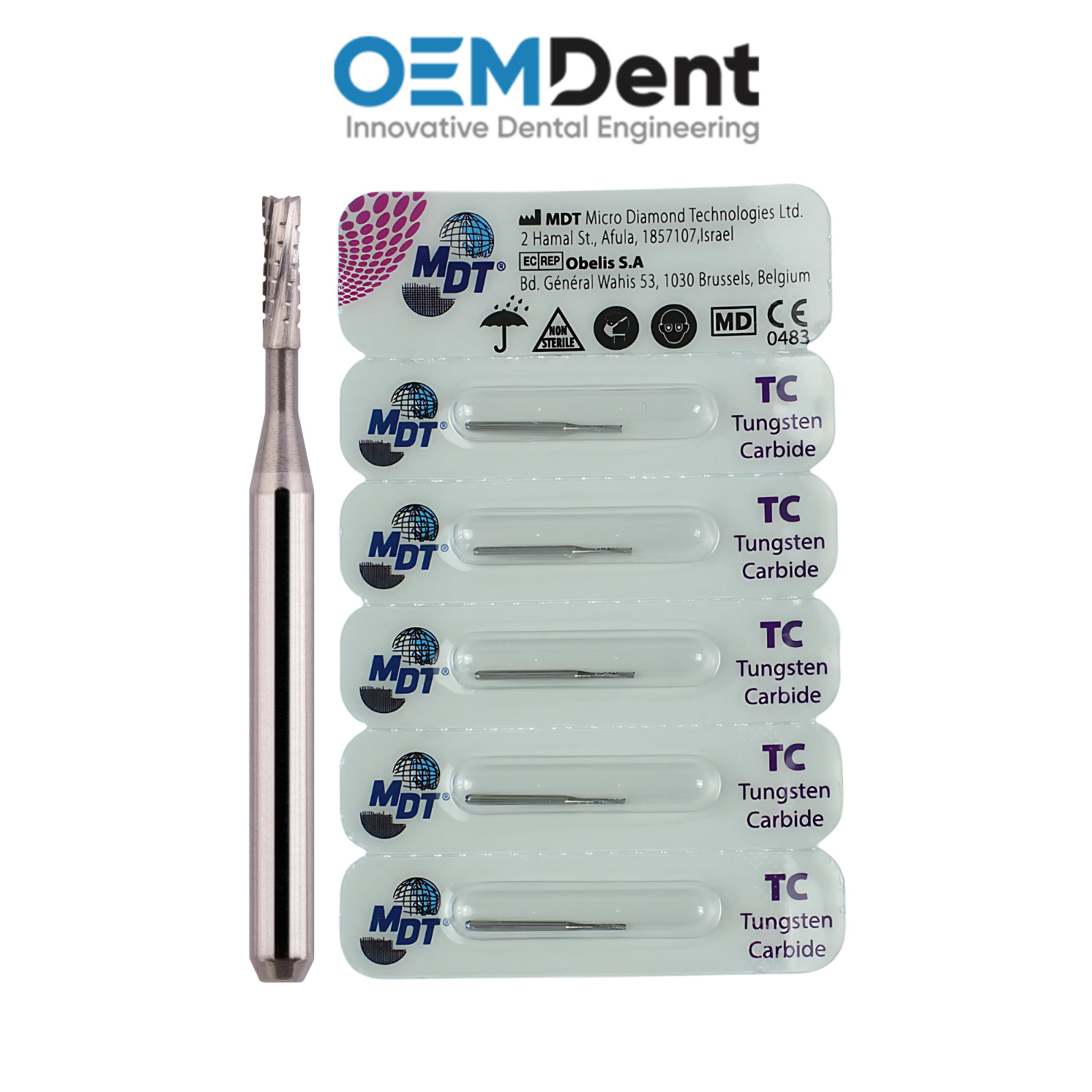 MDT Straight Fissure Flat Cross Cut FG Carbide Burs L19.0mm Restorations Tool