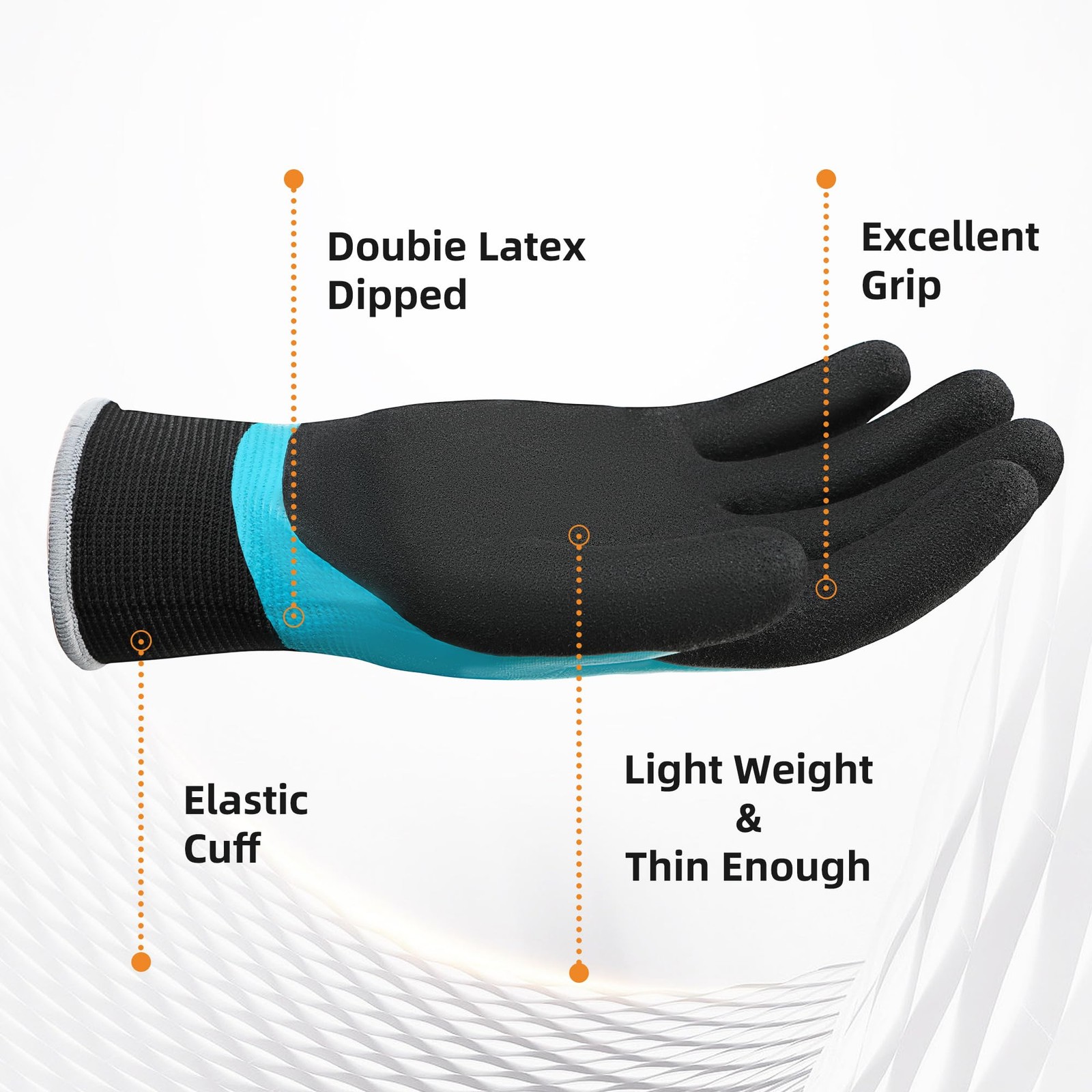 Waterproof Work Gloves for Men and Women,3 Pairs Pack,Touch Screen Rubber Coa…