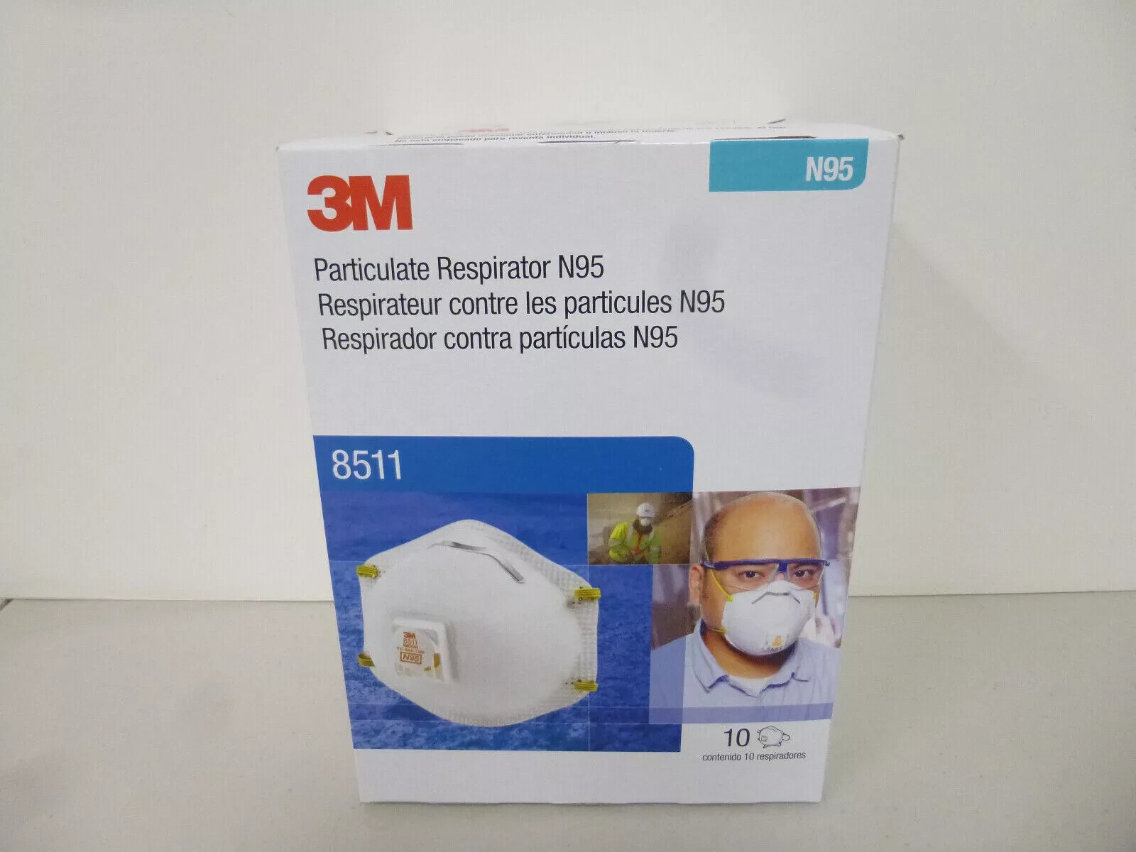 Brand New 1 box of 10 Masks 3M 8511 N95 Particulate Respirator Face Mask