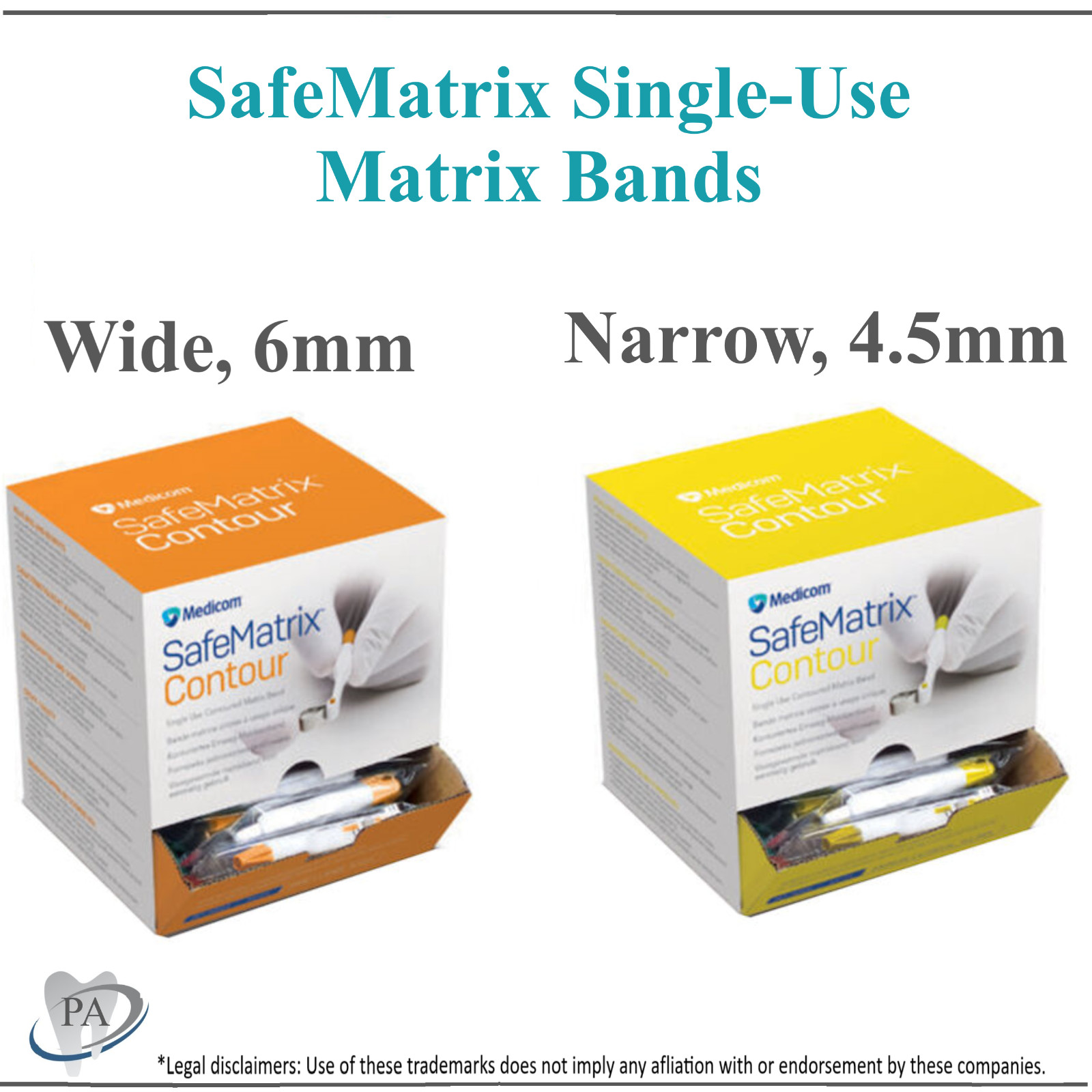 Dental Pro-Matrix Bands Pro-Matrix Curve – Narrow, 4.5 mm, 50/Box, Yellow, 19001