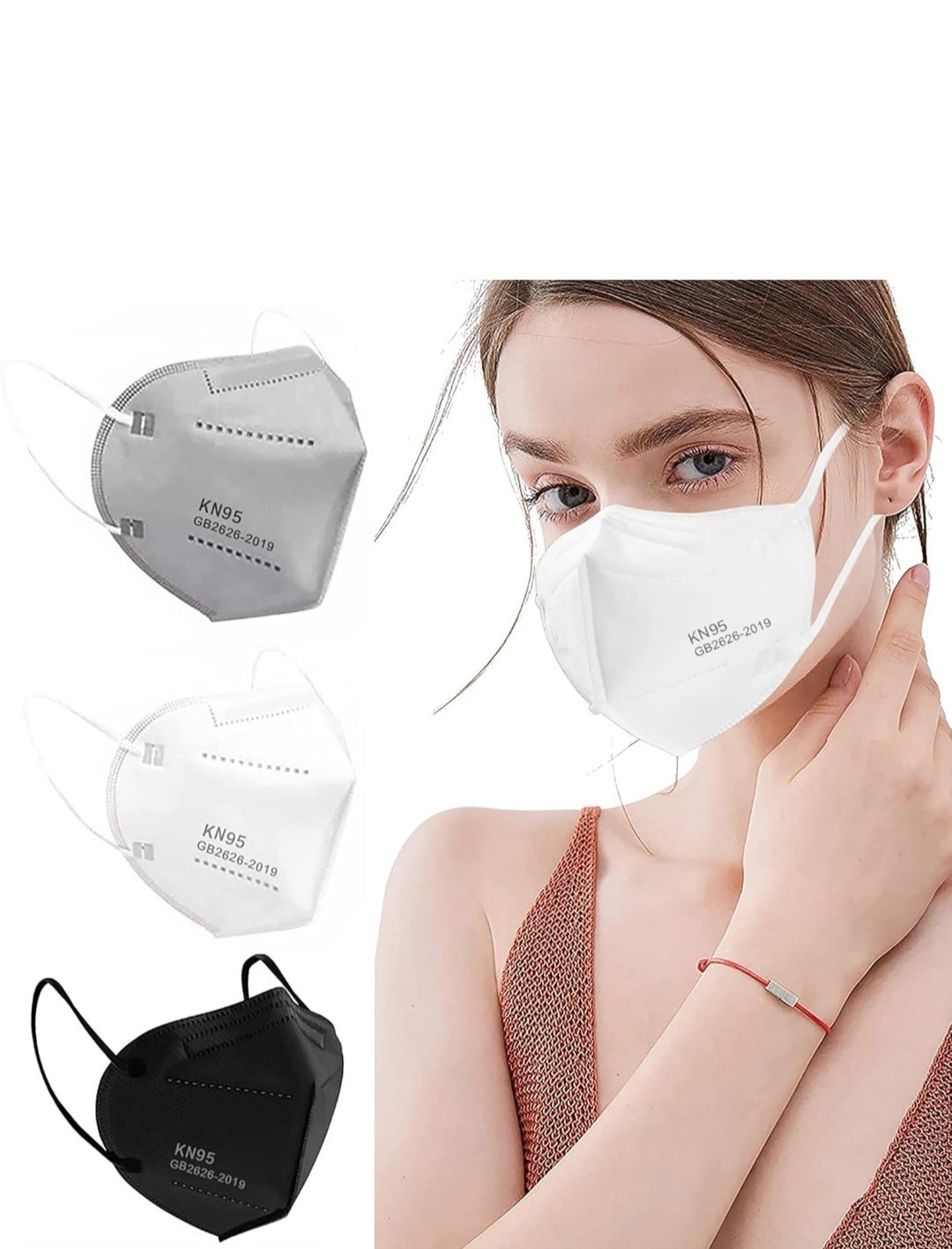 Lement KN95 Foldable Disposable Face Masks 100 Pack GB2626-2019