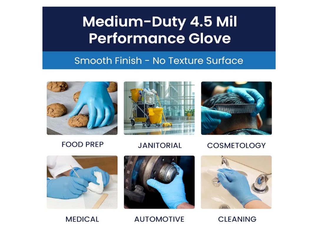 1000 Ct Powder Free Vinyl Nitrile Blend Disposable Gloves Medium 10 BOXES OF 100
