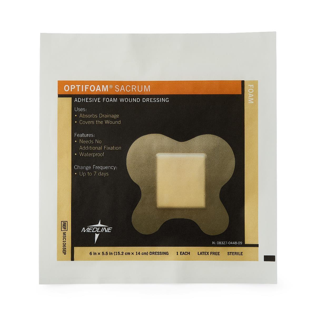 Optifoam Sacrum Adhesive Foam Wound Dressing, 6.1″ x 5.5″, Each