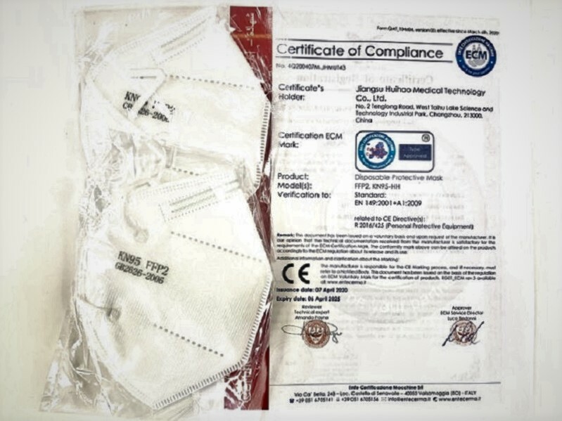 KN95 Safety Face Mask Protective 5 Layers Disposable CE EN149 Approved PK of 100