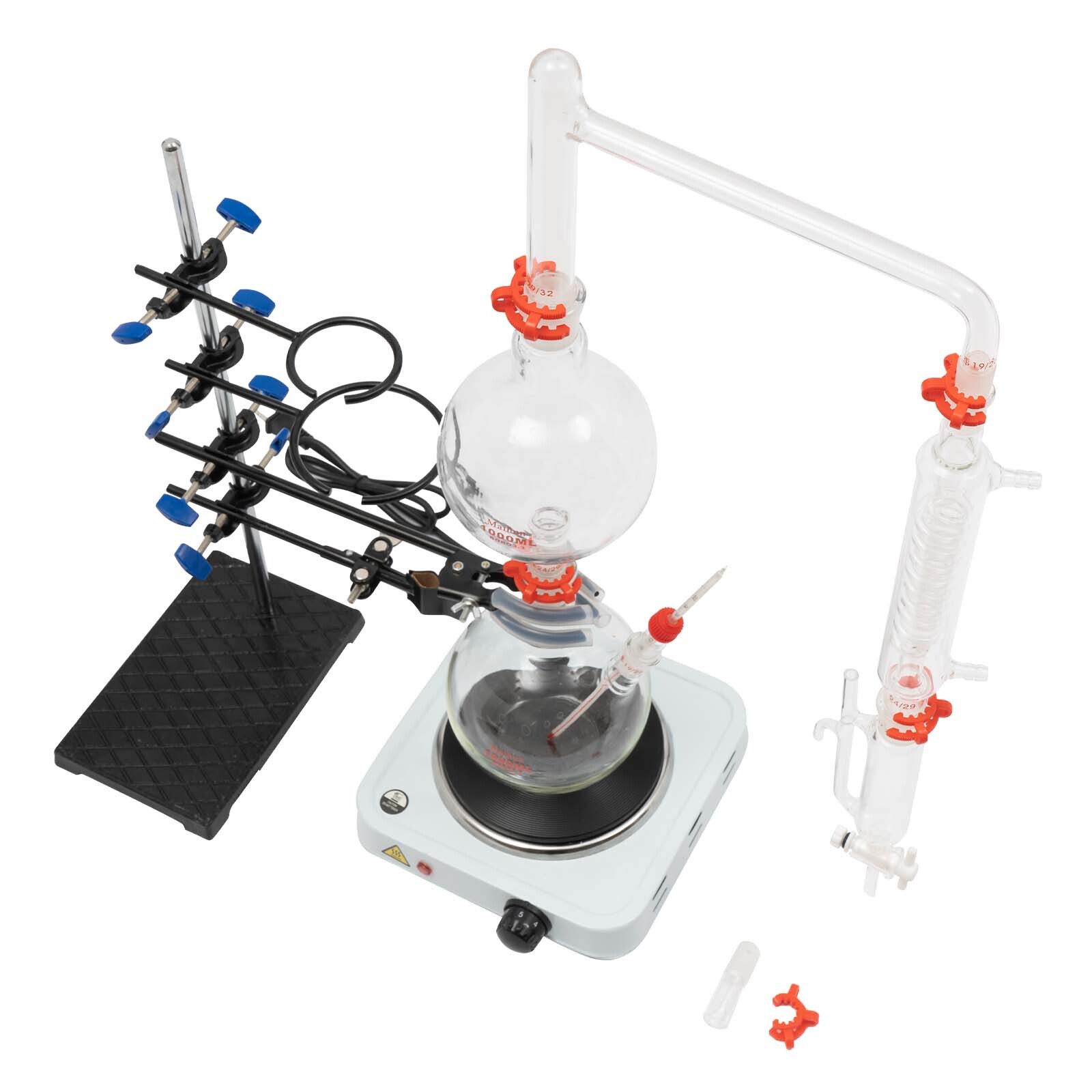 1000mL Lab Glass Distillation Kit 1000W For Essential Oil Hydrosol Purification