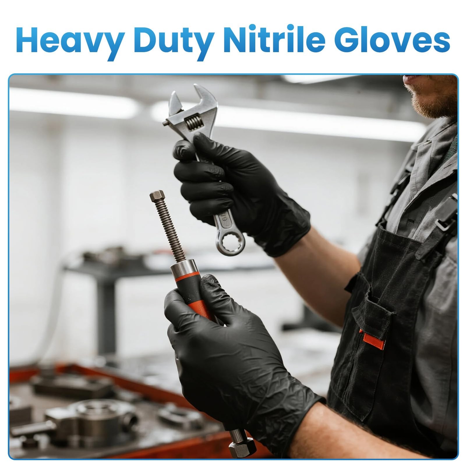 Nitrile Gloves Large, 100 Count Disposable Gloves, Black, Latex & Powder-Free…