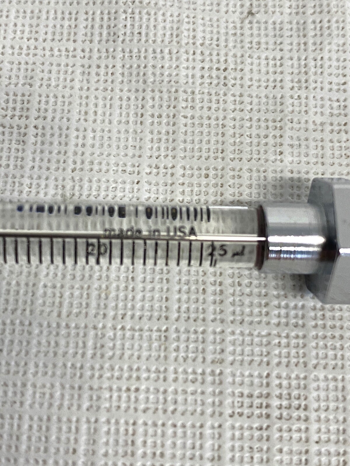 PRECISION 25uL Reusable Graduated Glass SomnoSuite Syringe w/ PTFE Slip Tip