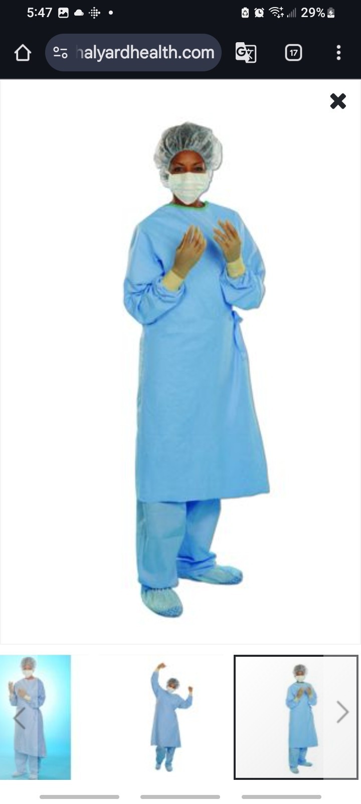 5x Surgical Gown Hayyard AERO BLUE 41733 Large NEW SEALED 5x