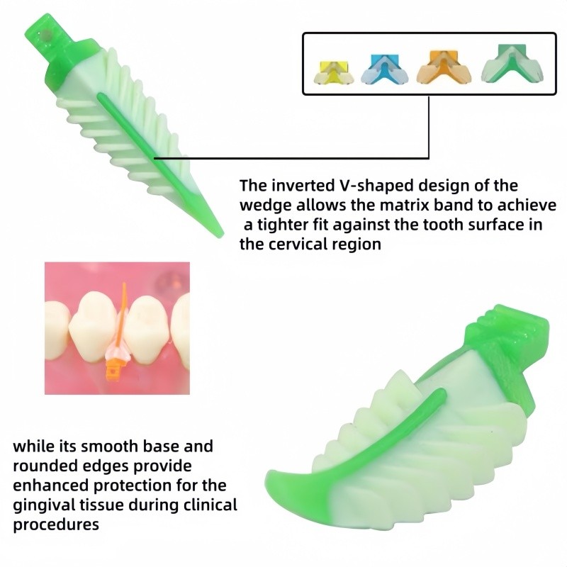 Disposable Plastic Wave Shape Dental Tooth Gap Composite Interdental Wedge Mixed