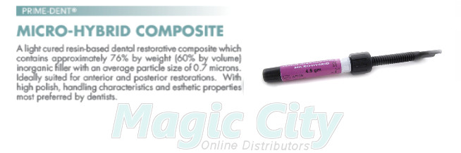 Prime-Dent Light Cure Micro-Hybrid Dental Resin A3 Syringe #001-401A3 (Set of 3)