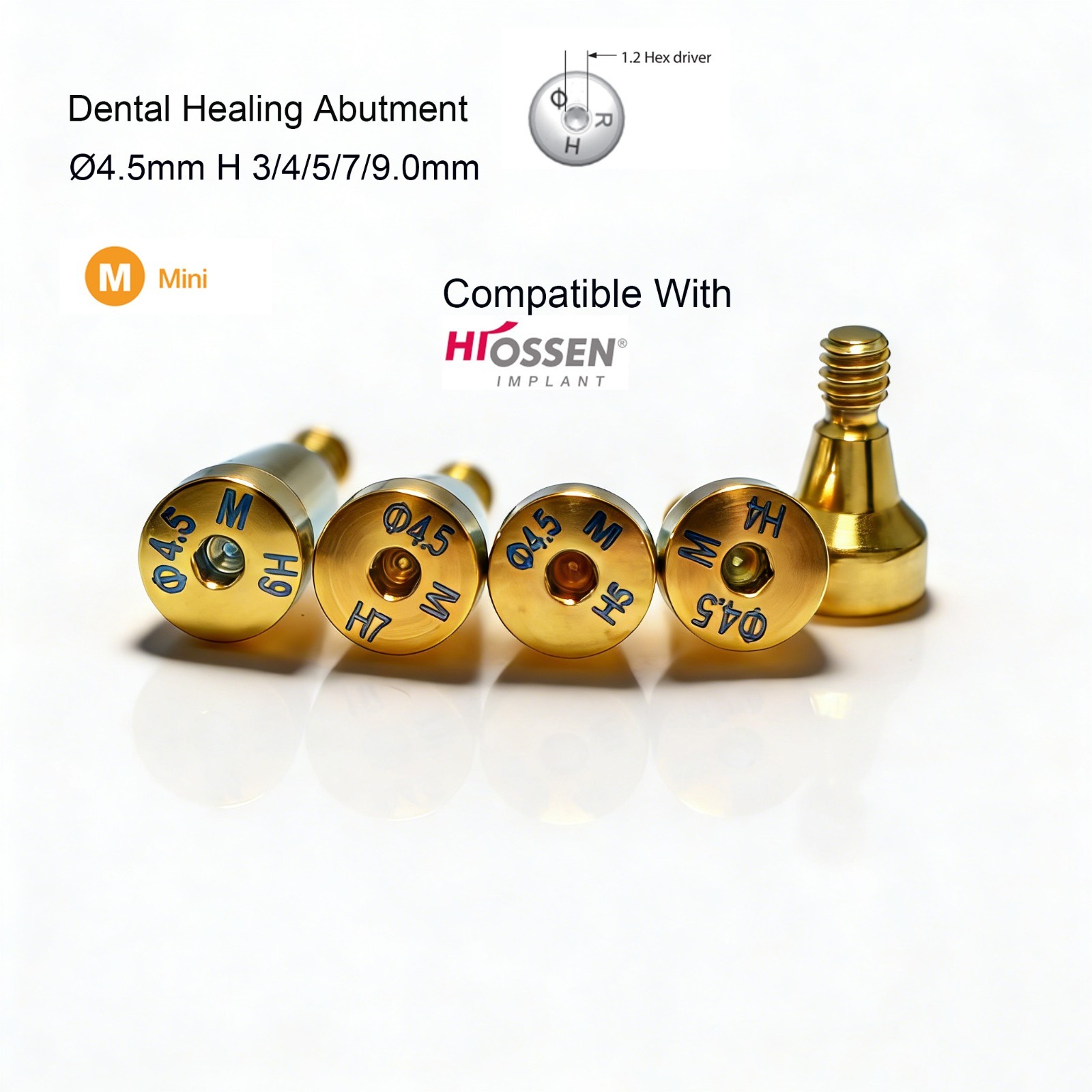 Dental Healing Abutment Mini Regular Cover Screw Fits Hiossen Implant 5/10/20Pcs