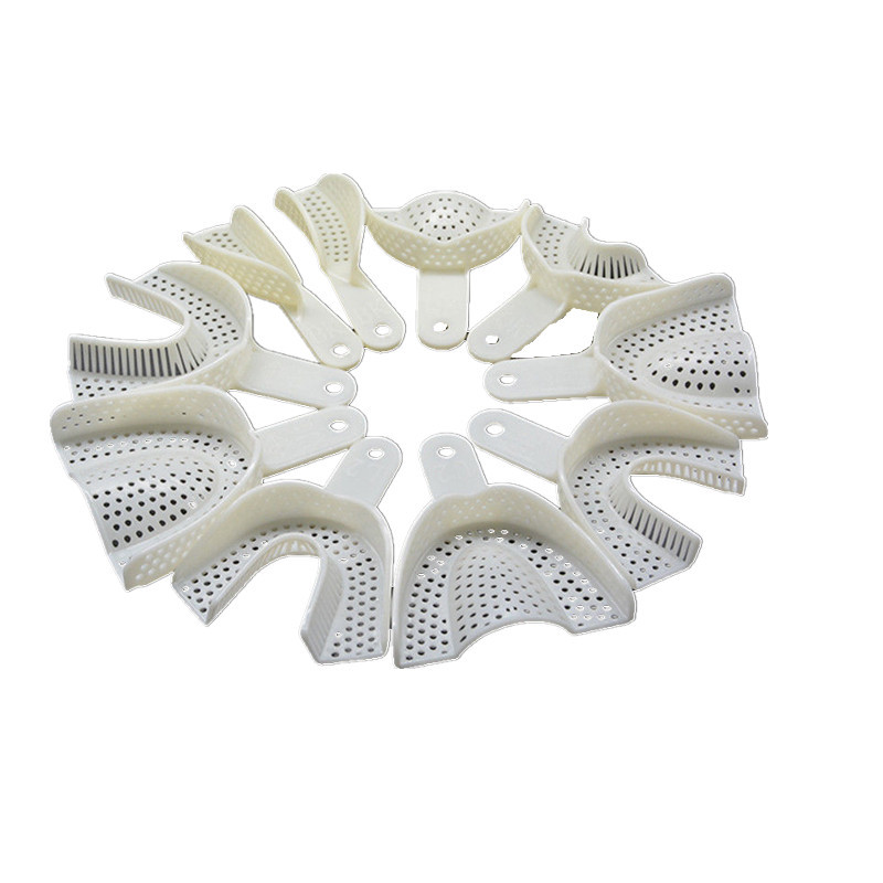 1 Kit/10 Pcs Dental Impression Trays Disposable Autocavable Central Supply White