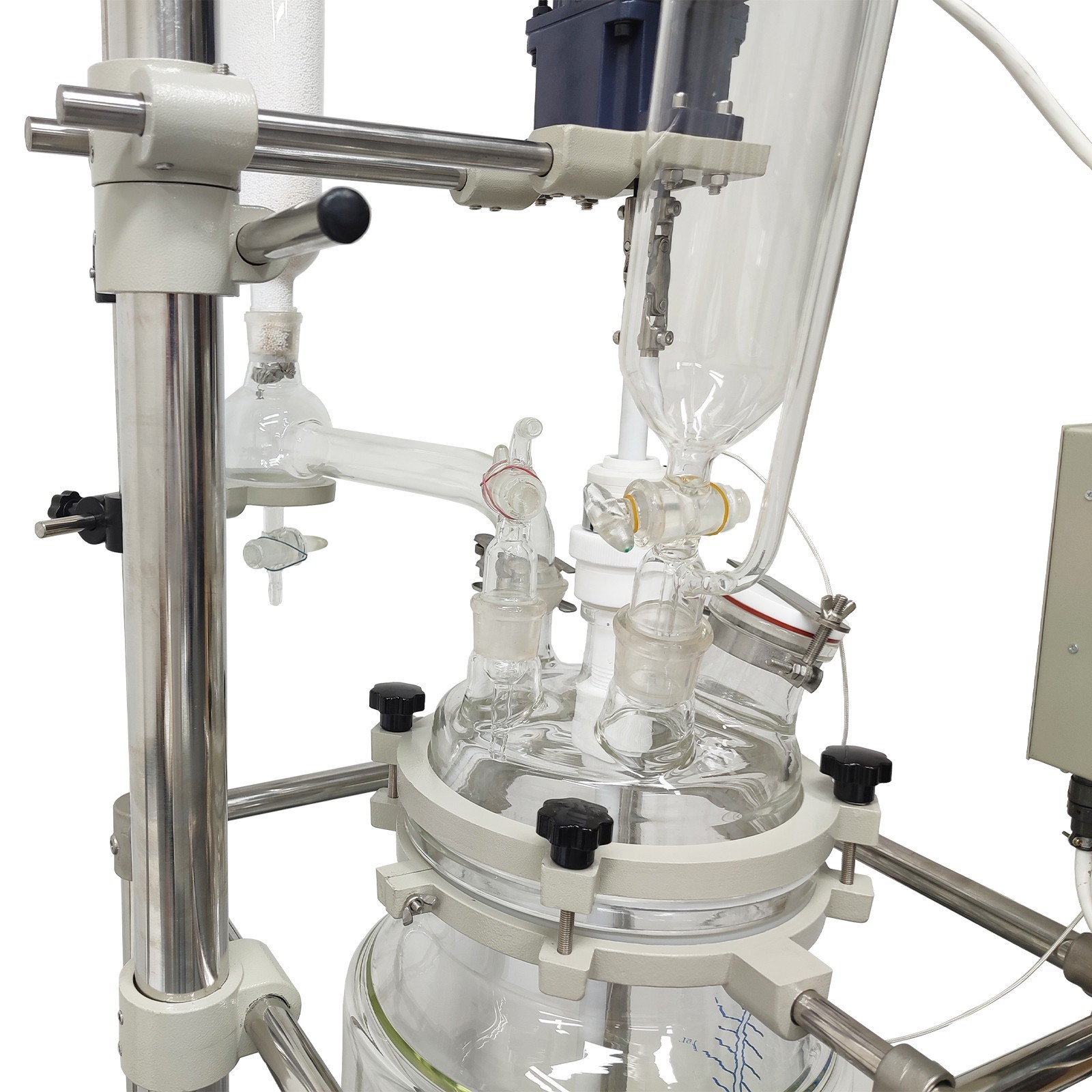 110V Jacketed Glass Reaction Vessel Professional Lab 20L Jacketed Glass Reactor