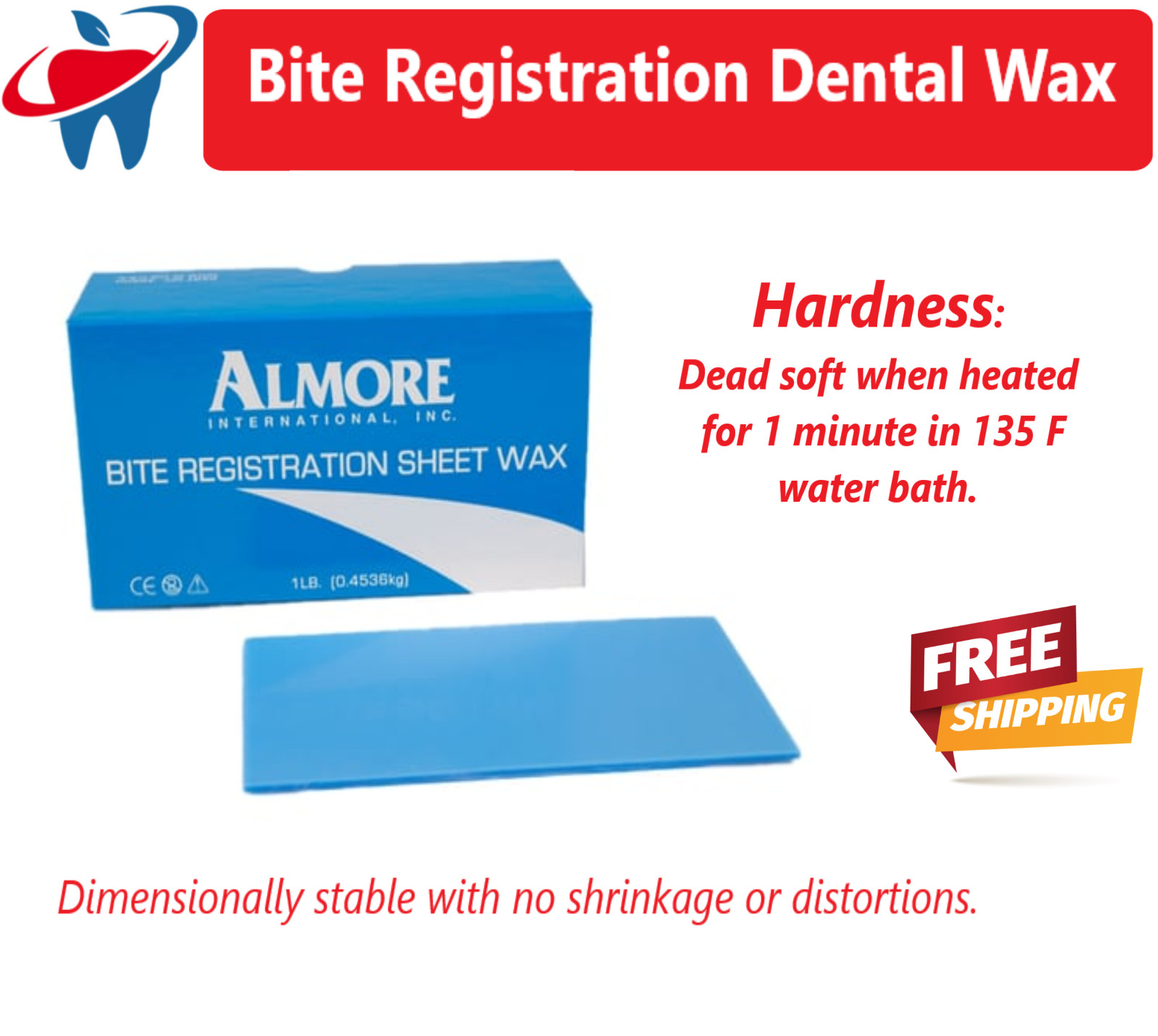 Hager Almore Dental Wax Bite Registration Sheets Blue Regular 1Lb 42600