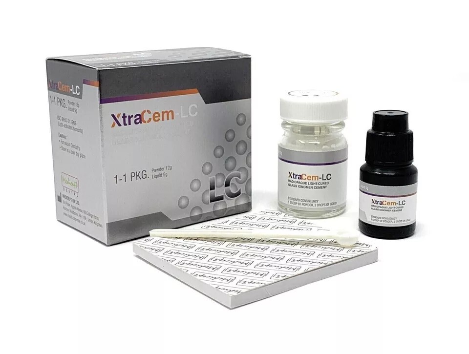 Medicept XtraCem LC Radiopaque Light Cure Glass Ionomer Cement (Free Ship)