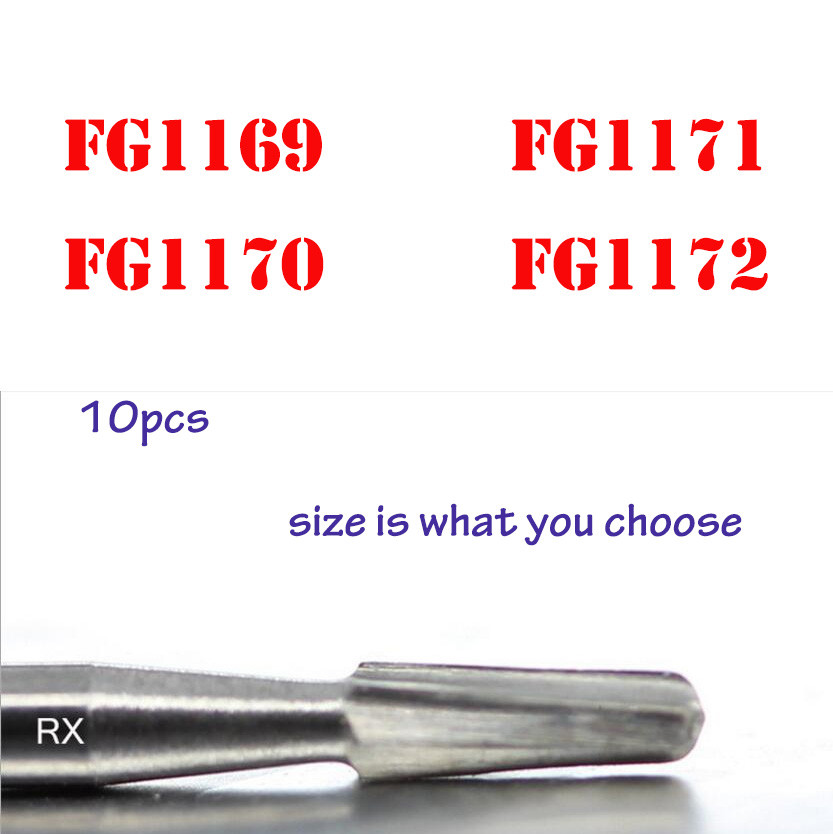 10PC Supér Carbide Bur FG1169,1170,1172,1173 Friction Grip Midwest Type Tungsten
