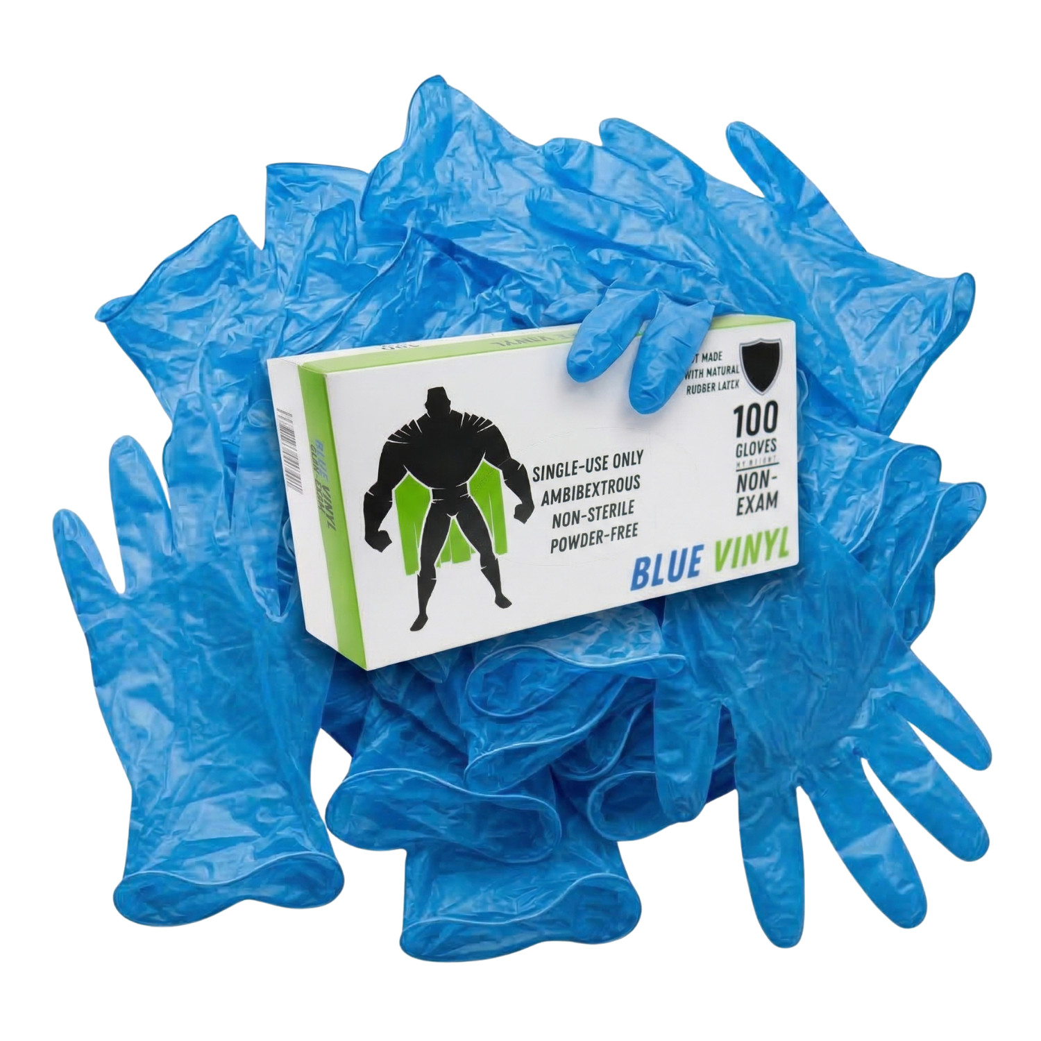 5 MIL Powder Free Non-Latex Vinyl Disposable Gloves, Blue,X-Large, 2000 Pairs