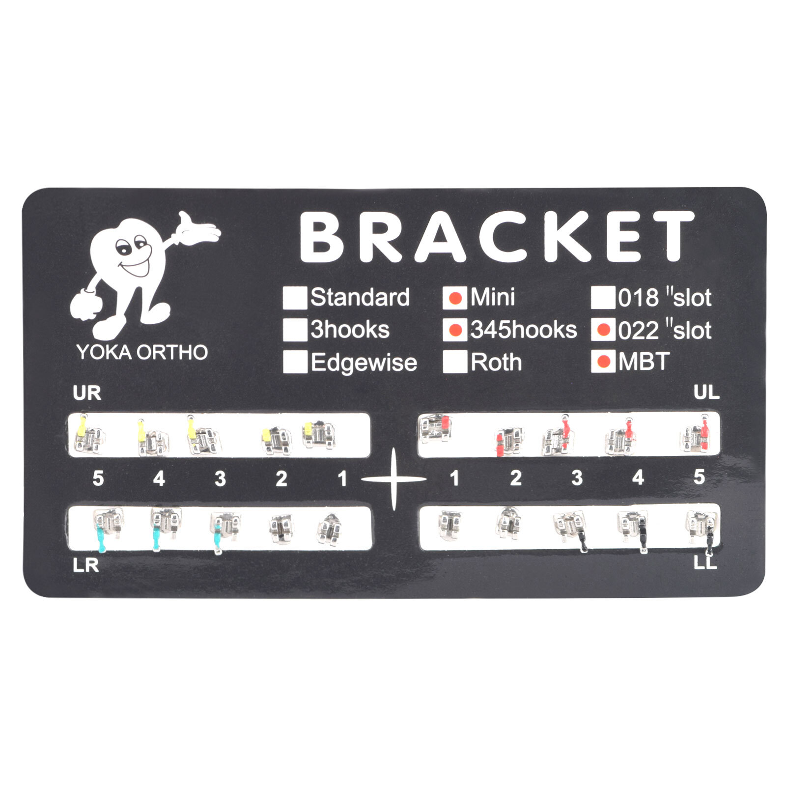 1Pack Dental Orthodontic Metal Braces Bracket Mini MBT 022 Slot 345 Hooks