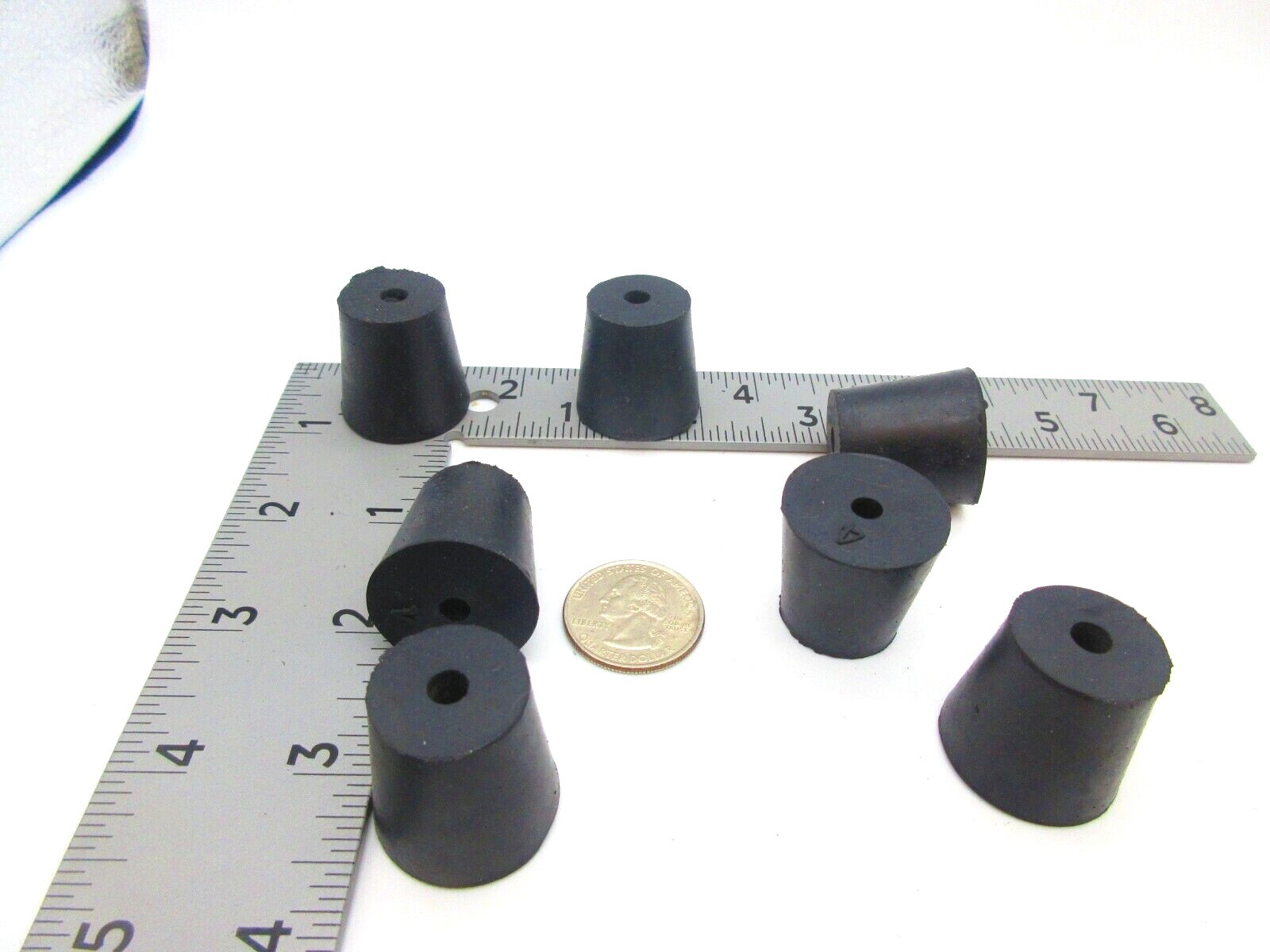 #4 Solid Rubber Stoppers 1 Hole Lab Tapered Plug Bung Cork Fits 13/16″ to 1″ ID