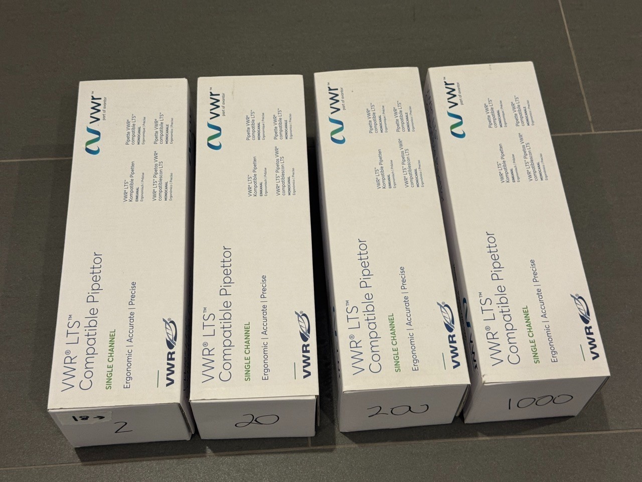 (4qty) VWR Ergonomic LTS Compatible Single Channel Pipettes Cat# 76335