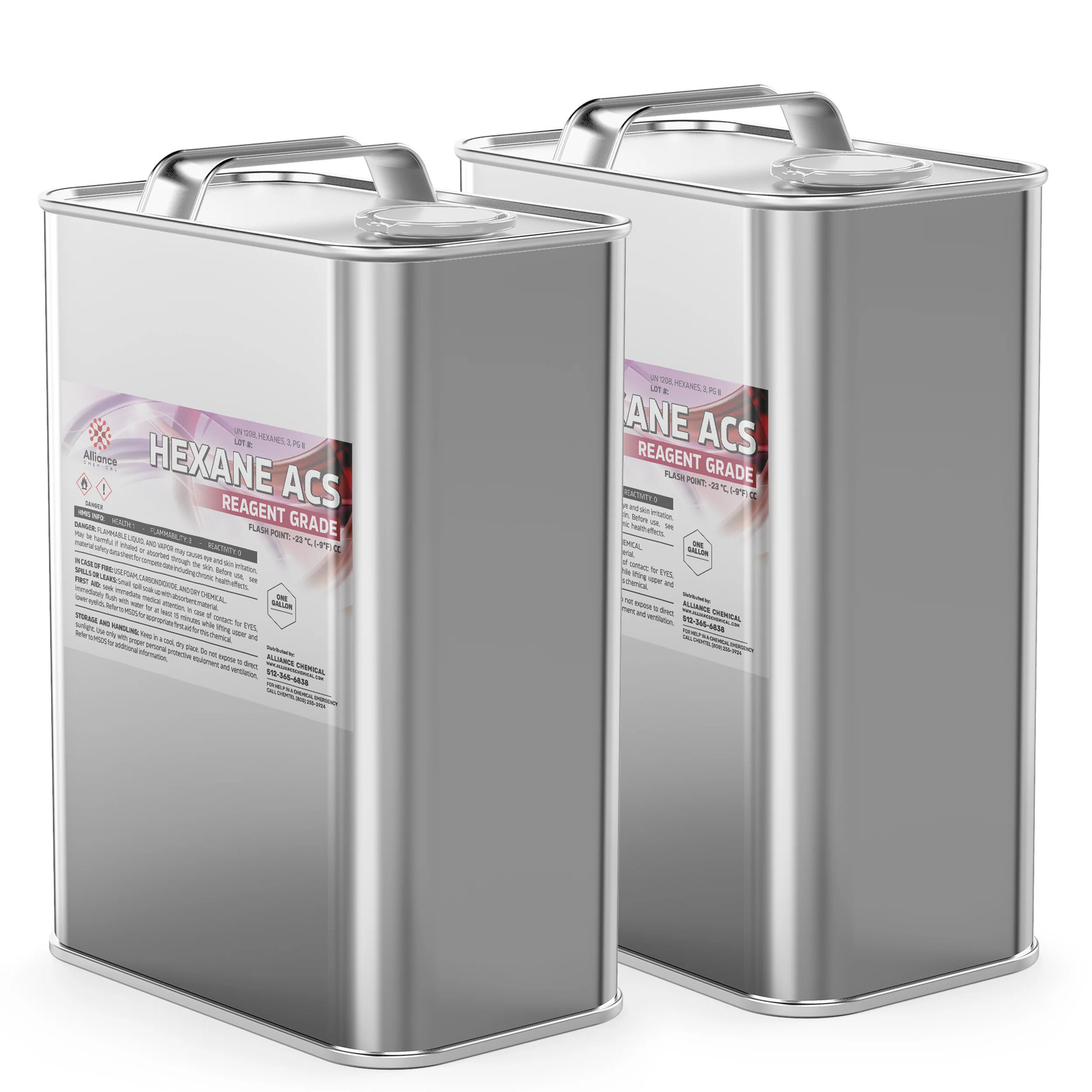 Hexane ACS Reagent Grade – 2 Gallon Cans