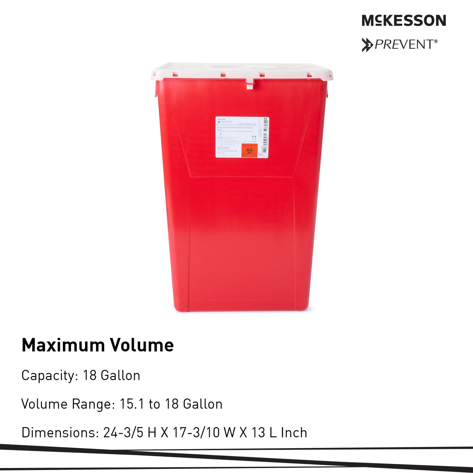McKesson Prevent Sharps Container 18 gal. Vertical Entry
