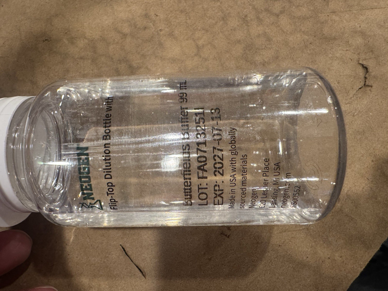 Neogen® Flip-Top 99 ml Dilution Bottles with Butterfield’s Buffer, Case Of 60