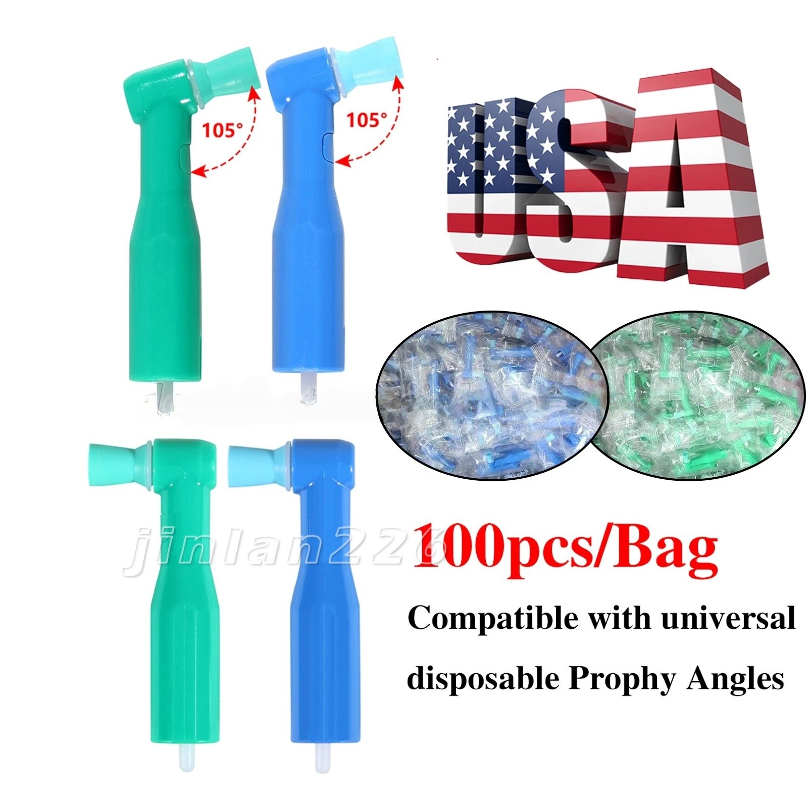 500pcs Dental Disposable Prophy Angles Top Quality Latex Free Soft or Firm