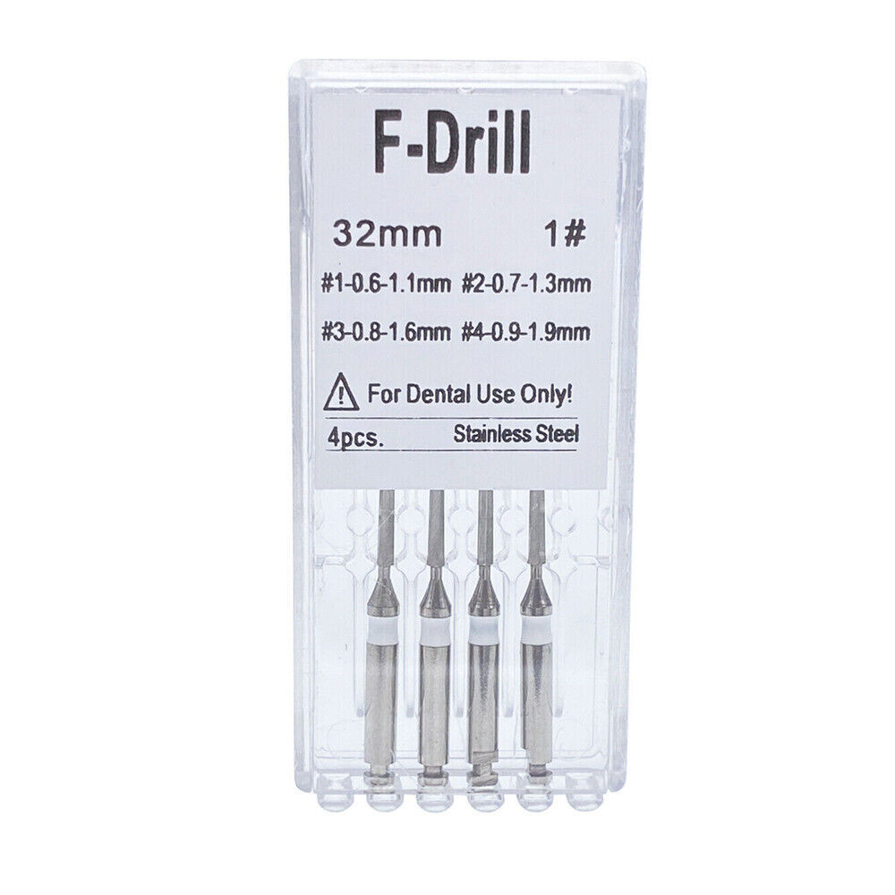 4/pk Dental Endodontic Endo Root Canal Fiber Post Drills 1.1mm 1.3mm 1.6mm 1.9mm