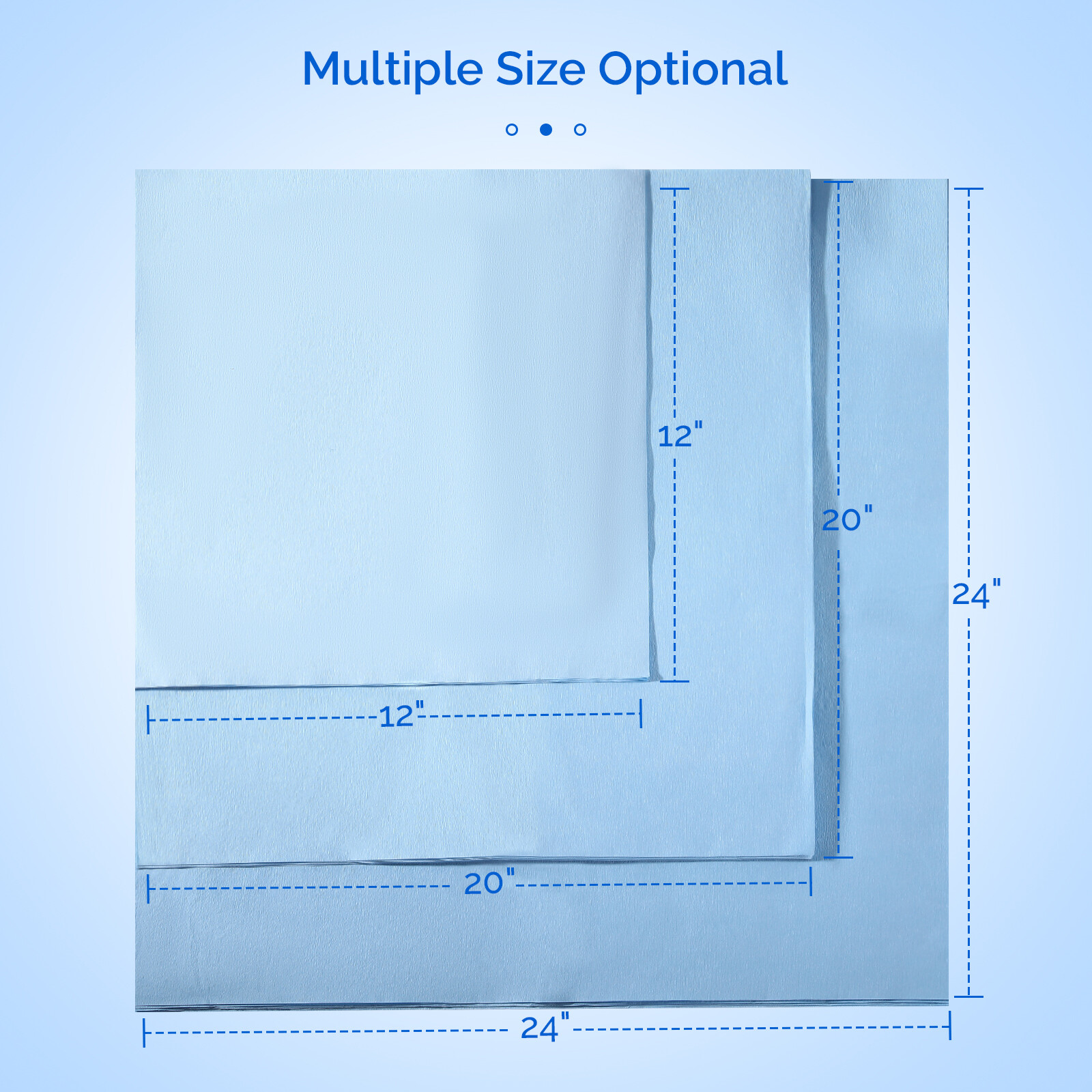 JMU CSR Autoclave Sterilization Wrap Sheets 12» 15» 18» 20» 24» Blue 60g