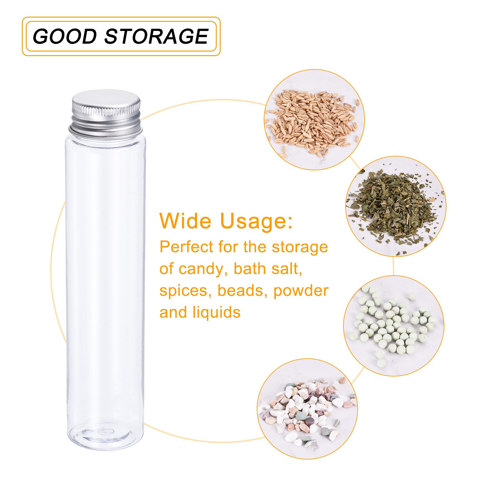 40Pcs 110ml Plastic Test Tubes with Screw Caps, 155x33mm Tubes Aluminum Lid