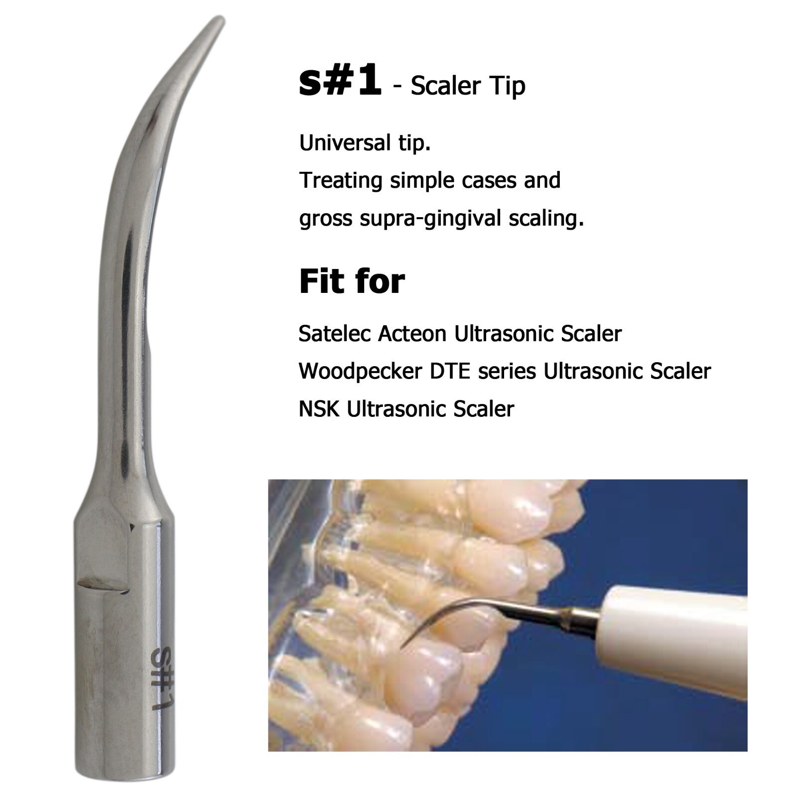 Dental Ultrasonic Piezo Scaler Tips Fit Satelec Acteon 1S H3 10Z Scaling Perio