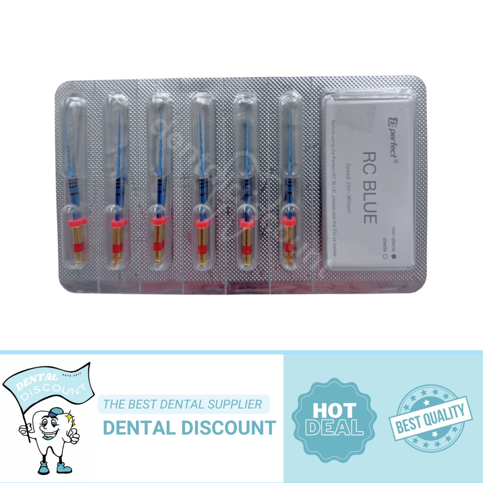 Dental Blue Endodontic Reciprocating NiTi Root Canal Files Rotary 31mm R25 6pcs
