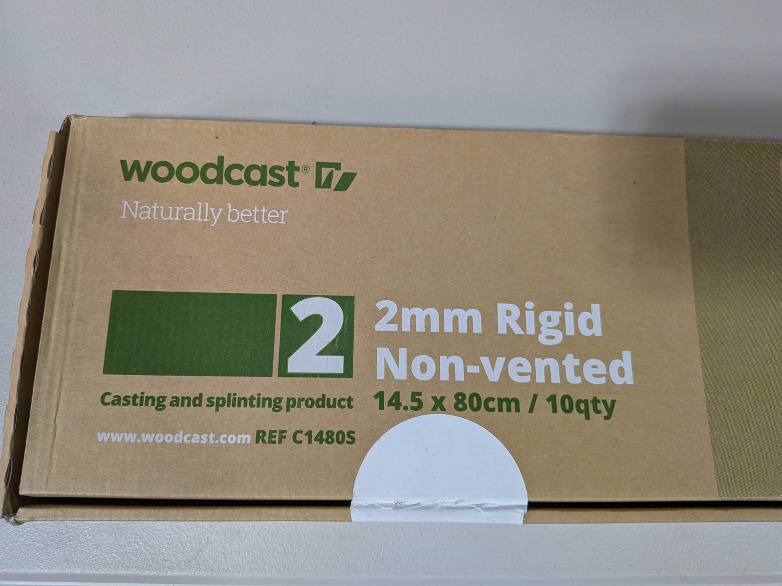 Woodcast C1480S 2mm Rigid Non-Vented Splint/Casting Material Box Black F1399612