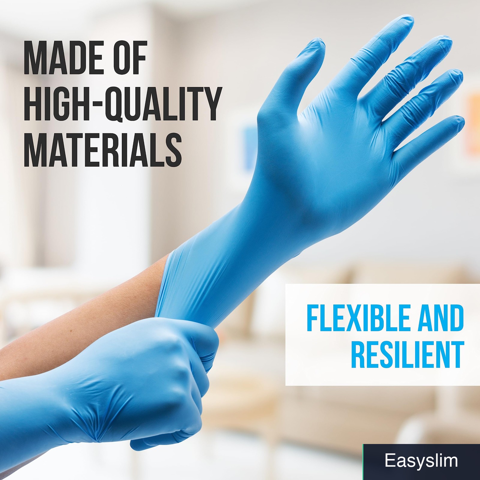 Disposable Nitrile Gloves 100 Pack Medium Blue Textured Powder Free