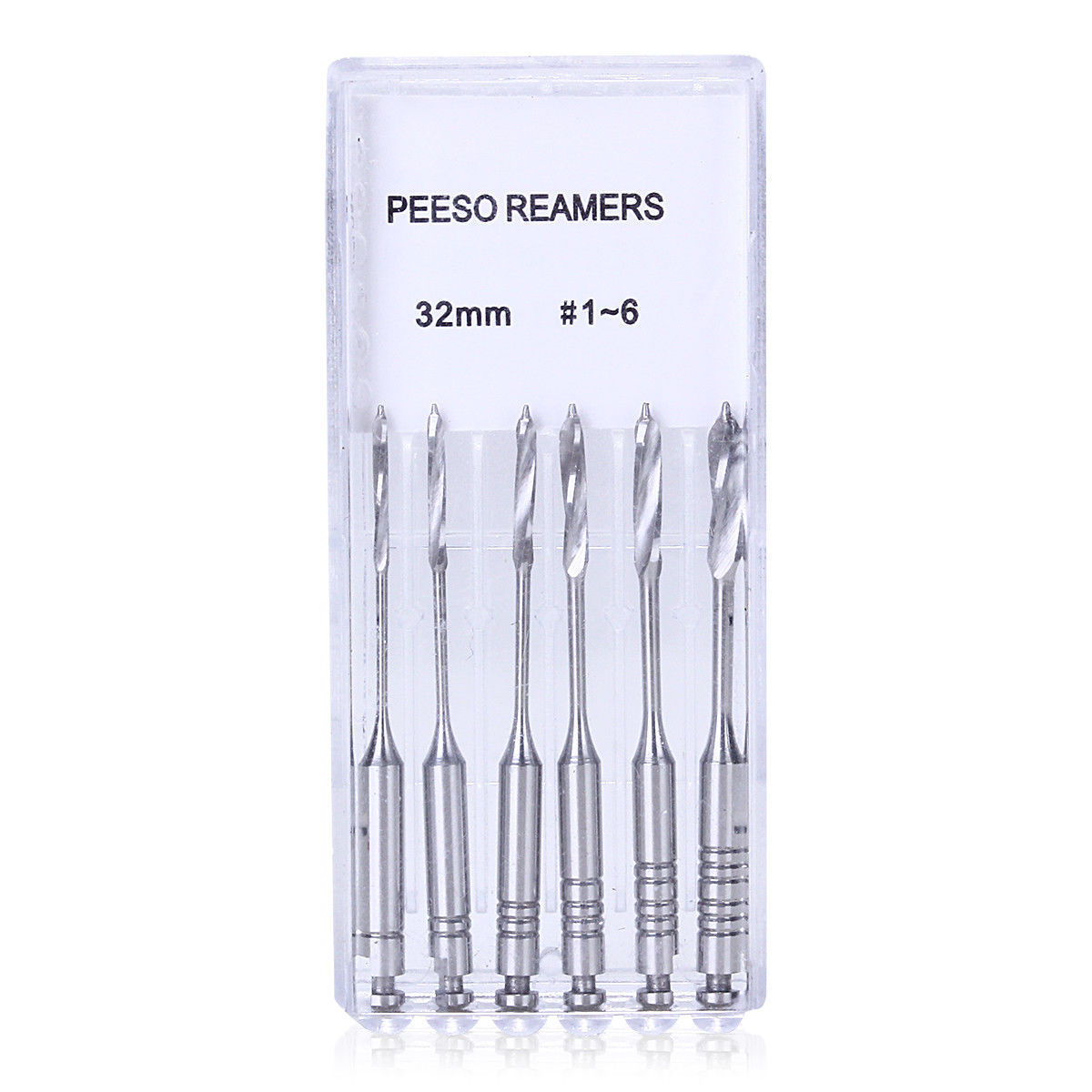 6 Pcs Dental Endodontics Peeso Reamers Gates Drill Stainless Steel 1#-6# 28/32mm